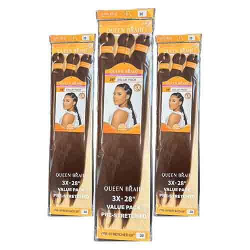 Queen Braids Zopfgarn Pre Stretched 3x 28'' – Zeitersparnis 300g