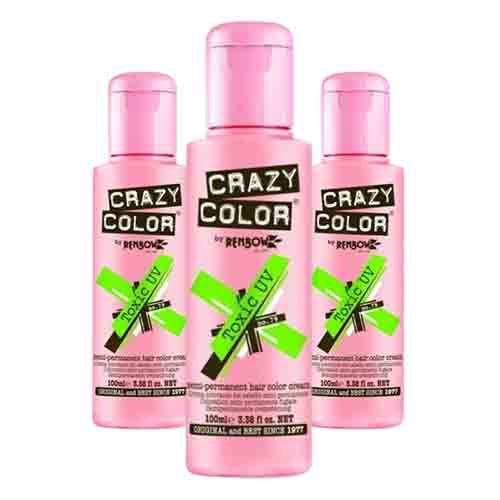 Crazy Color Haarfarbe Toxic (Neon Green) – Intensivfarbe 100ml