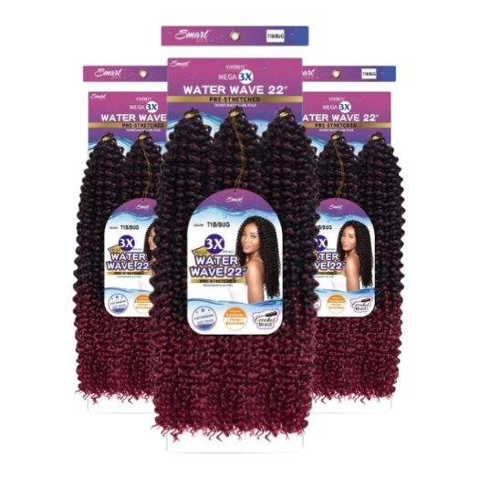 ViviTress Haarverlängerung Pre Stretched Water Wave T1B/Bug – 3x 22" 200g