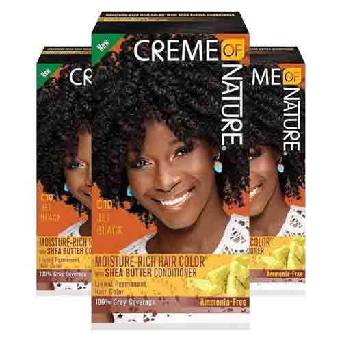Creme Of Nature Haarfarbe C10 Jet Black – Feuchtigkeit 118ml