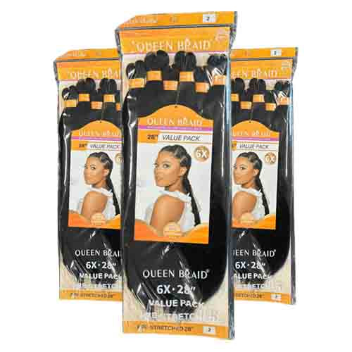Queen Braids Haarverlängerung 6x 28'' 2 – Vorgefertigt 200g