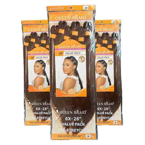 Queen Braids Zöpfe Pre-Stretched 28 Zoll – Leicht & Langlebig 340g