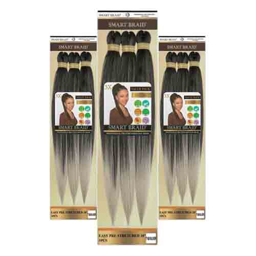 Smart Braids Haarverlängerung Pre Stretched T1B/Silver – 28 Zoll 360g