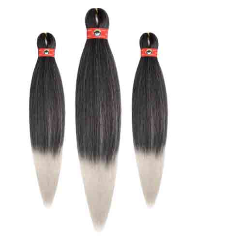 Smart Braids Zopfhaar Pre Stretched T1B/Silver – Leicht 200g