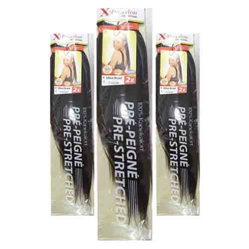 X-Pression Flechtzopf Pre-Stretched T1B-33 – Leicht zu Stylen 100g