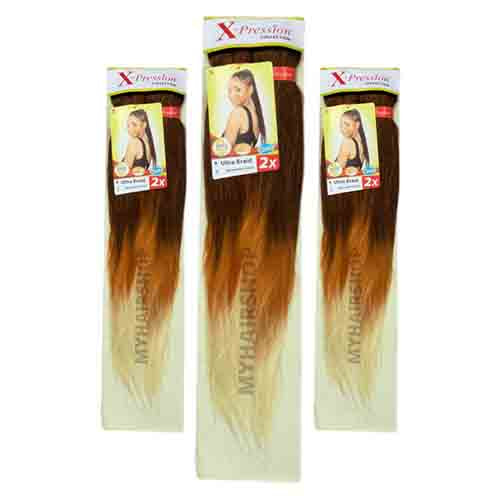 X-Pression Pre-Stretched Braid Om-Cinnamon Cream – 100g