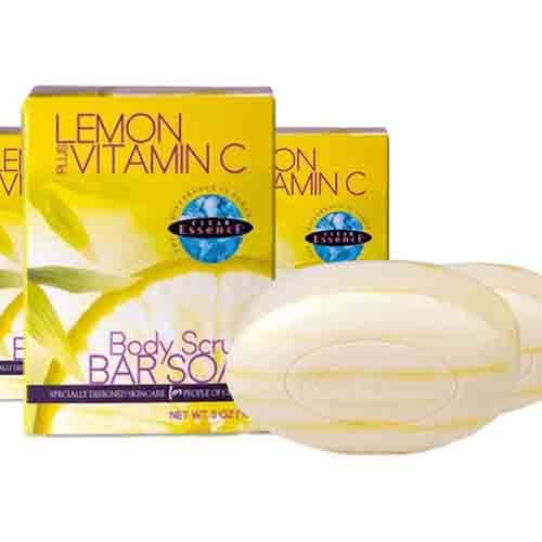 Clear Essence Körperseife Scrub mit Zitrone & Vitamin C – Peeling 142g