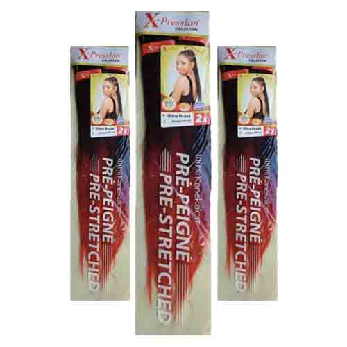 X-Pression Zöpfe Pre-Stretched Om-Apple Mango – Glattes Haar 100g