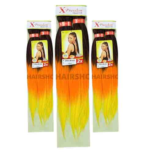 X-Pression Pre-Stretched Braid 2X 46 Inches OM/Sunset – Hochwertig 170g