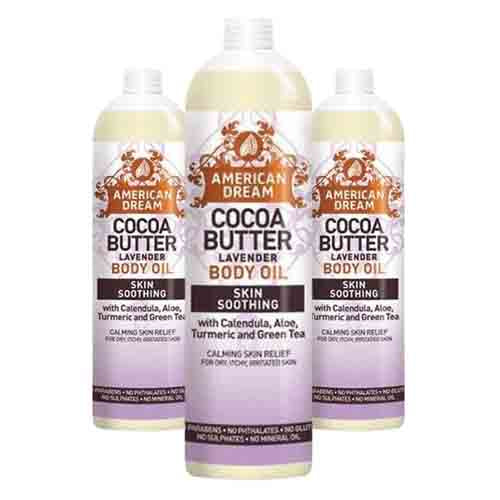 American Dream Körperöl mit Kakaobutter – Beruhigende Lavende 200ml