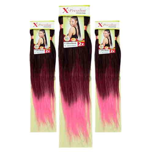 X-Pression Zopf 2X 46 Zoll #OM/Cherry Blossom – Vorbereitet 400g