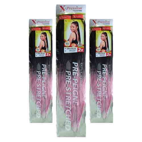 X-Pression Zopf T1B-Vintage Rose – Vorab Gestreckt 100g