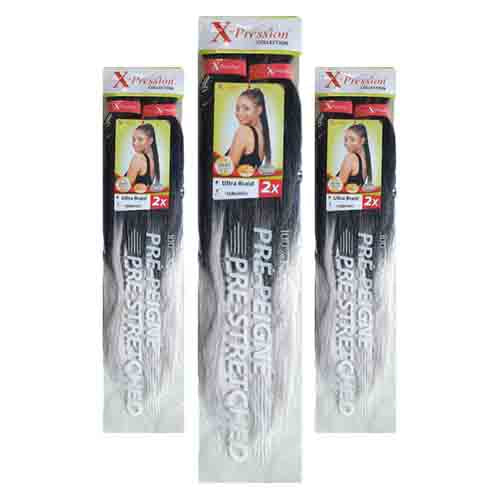 X-Pression Zopf T1B-Matte Gray – Vorgezogen 100g