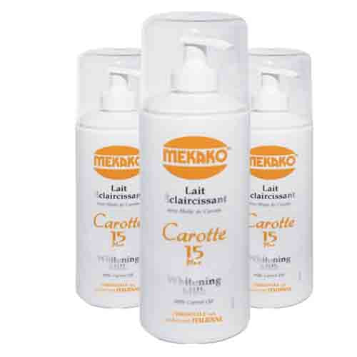 Mekako Whitening Milch mit Karotte – Hellt Haut auf 400ml