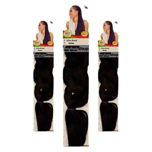 X-Pression Ultra Braid 1B/99J – Hochwertige Flecht-Haarverlängerung 100g