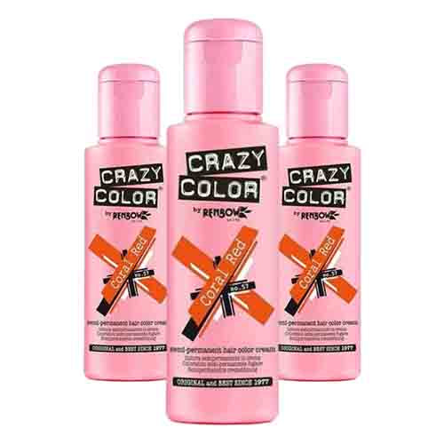 Crazy Color Haarfarbe Coral Red – Intensives Rot 100ml