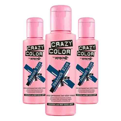 Crazy Color Haarfarbe Peacock Blue – Intensivfarbe 100ml