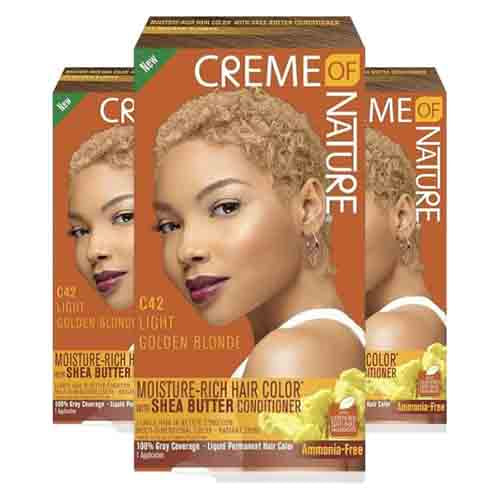 Creme Of Nature Haarfarbe C42 Light Golden Blonde – Feuchtigkeit 118ml