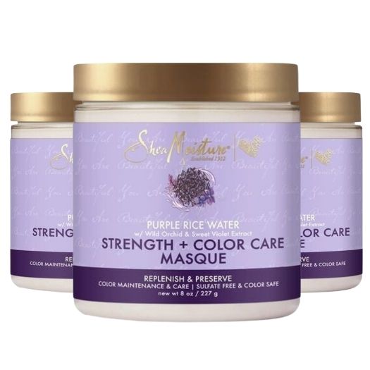 Shea Moisture Maske Purple Rice Water – Stärke und Feuchtigkeit 227g