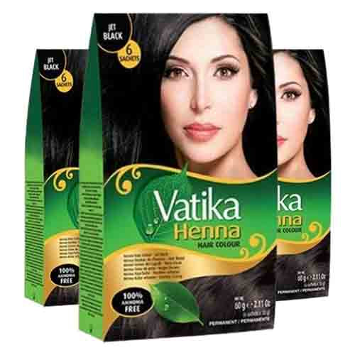 Dabur Vatika Haarfarbe 6x10g – Henna Schwarz 60g