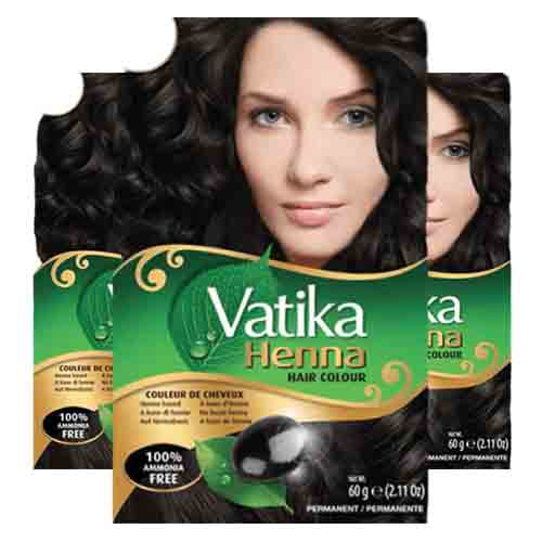 Dabur Vatika Haarfarbe Henna Rich Black – 6x10g 100% Natürlich