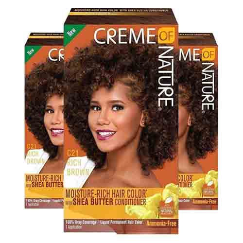 Creme Of Nature Haarfarbe C21 Rich Brown – Feuchtigkeitsspendend 100ml