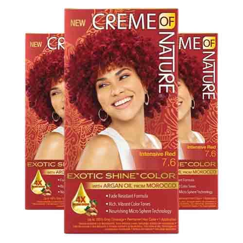 Creme Of Nature Haarfarbe 7.6 Intensive Red – Mit Arganöl 142ml