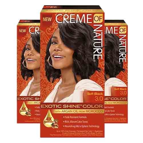 Creme Of Nature Haarfarbe 3.0 Soft Black – Mit Arganöl 118ml