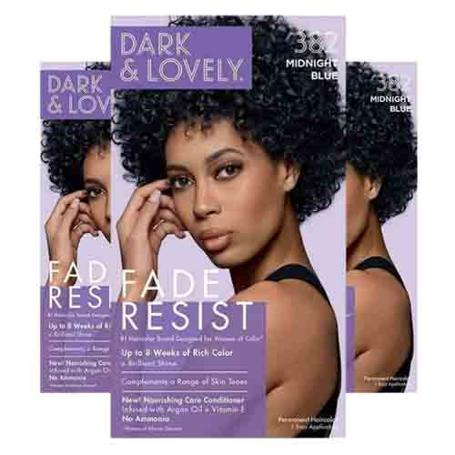 SoftSheen-Carson Haarfarbe Dark and Lovely Fade Resist 382 Midnight Blue – Langanhaltende Farbe 118ml