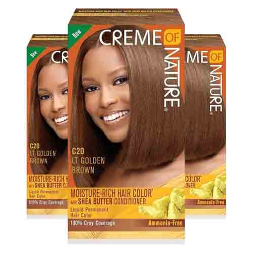 Creme Of Nature Haarfarbe C20 Light Golden Brown – 100% Grauabdeckung 142g