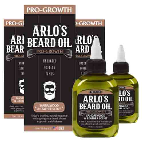 Arlo's Beard Oil Bartöl Pro-Wachstum Sandelholz & Lederduft – 75ml