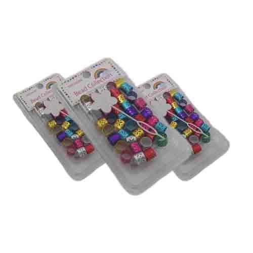 Beads Assorted Thick – Bunte Perlen für Haarstyling 100g