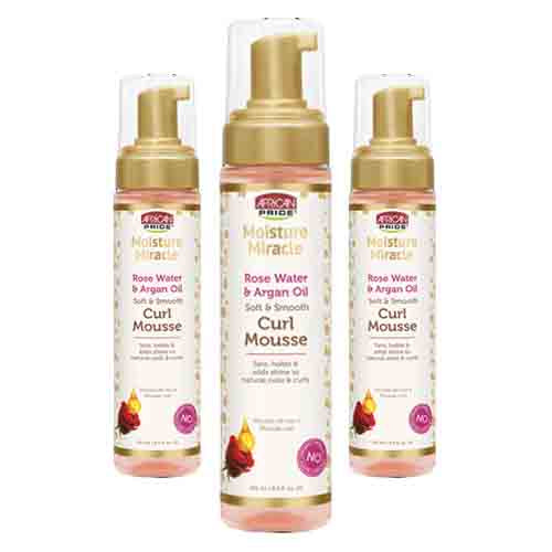 African Pride Lockenmousse mit Rosenwasser & Arganöl – Feuchtigkeit 251ml