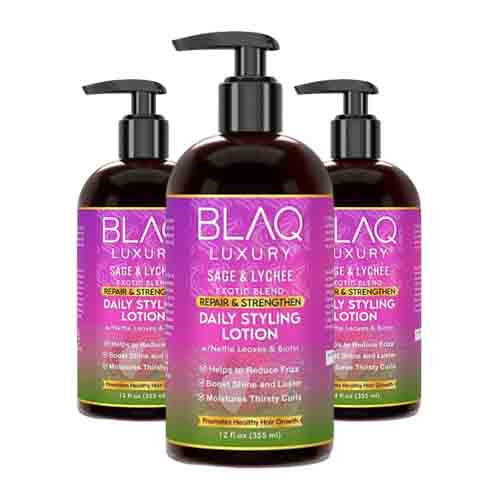 Blaq Luxury Styling Lotion mit Salbei & Lychee – Feuchtigkeit 355ml