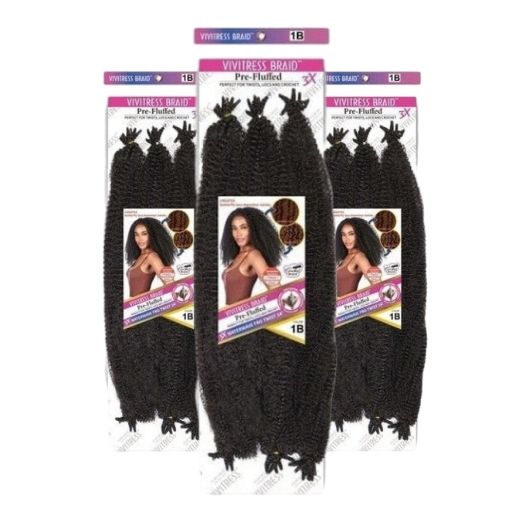 Vivitress Pre Fluffed WaterWave Fro Twist 24 inch – 1B 60g