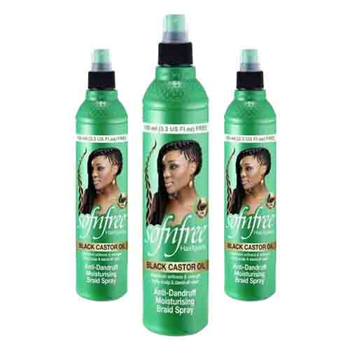 Sof n'free Curl Braid Spray mit Schwarzem Rizinusöl – Anti-Schuppen 350ml