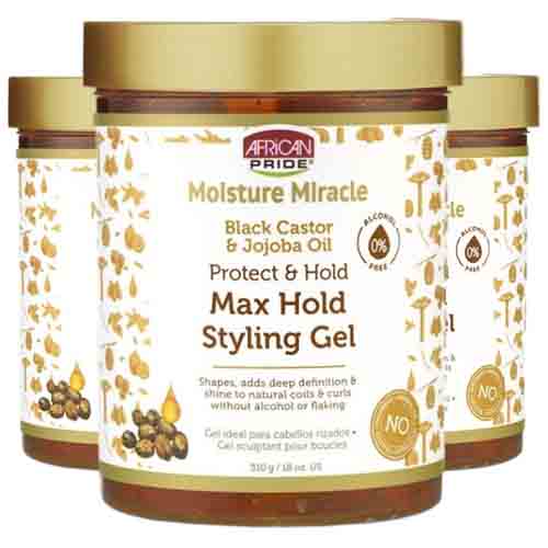 African Pride Styling Gel mit Schwarzkümmel & Jojobaöl – Maximaler Halt 510g