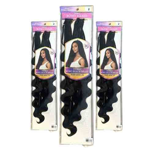 Vivitress Boho Collection Body Weave 24" # 2 – Hochwertige Haarverlängerung 200g