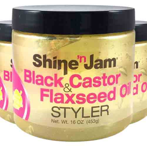 Ampro Styling Gel Black Castor & Flaxseed Oil – Extra Halt 453g