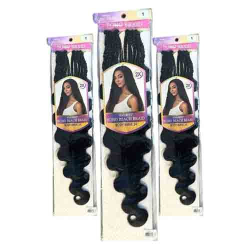 Vivitress Boho Collection Body Weave 24" # 1 – Hochwertige Haarverlängerung 100g