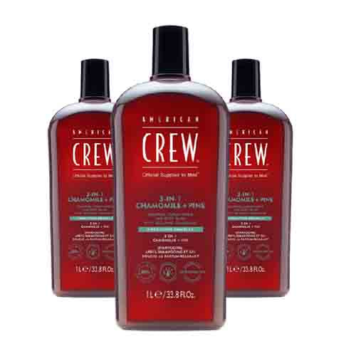 American Crew 3-in-1 Shampoo, Conditioner & Duschgel – Feuchtigkeit 1000ml
