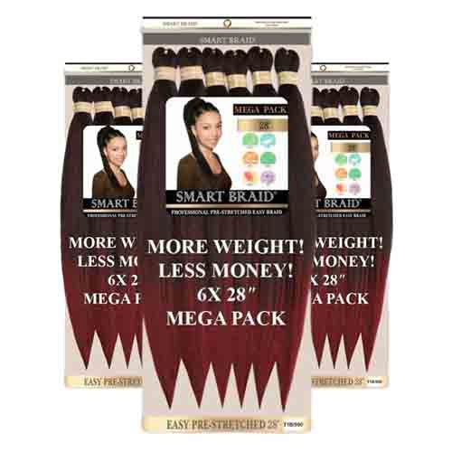 Smart Braids Haarverlängerung Pre Stretched T1B/900 – 6x Volumen 100g