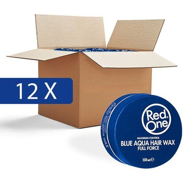 Red One Haarwax Aqua Blau – Flexibler Halt 12 Stück á 150ml
