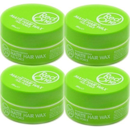 Red One Haarwax Grün Matt – Flexibler Halt 600ml 4-Pack